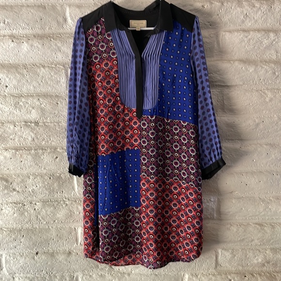 Moulinette Soeurs for Anthro patchwork Foulard silk tunic/dress - Picture 2 of 5
